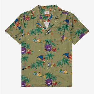 OppoSuits Pokémon Tropical Allover Print Woven Button-Up men’s size XL *flaw*